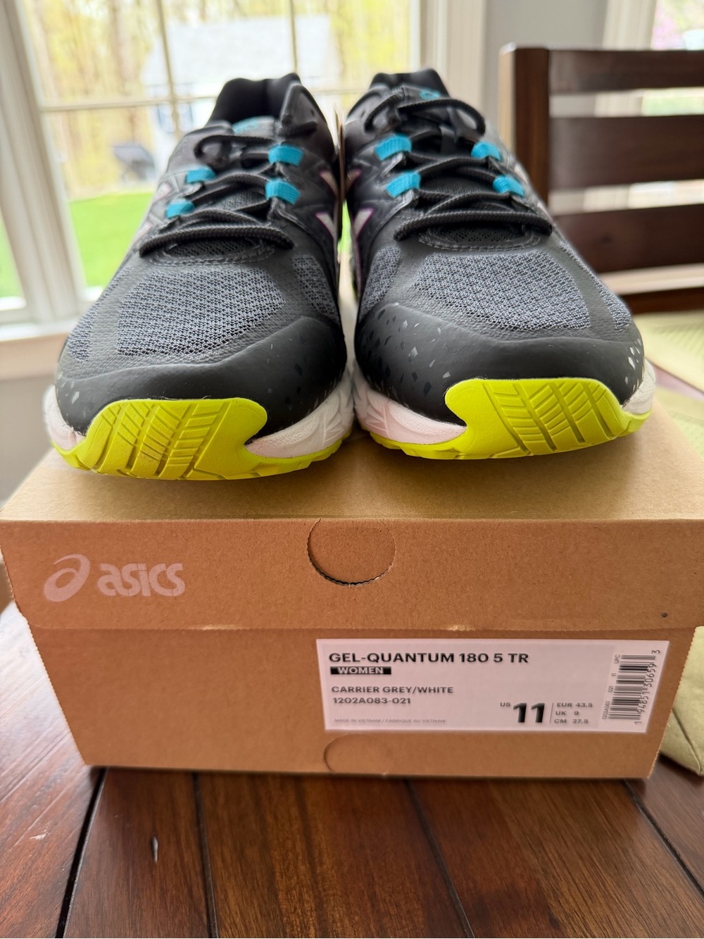 ASICS Women's GEL-Quantum 180 5 TR Black with Neon Yellow & Teal Accents size 11